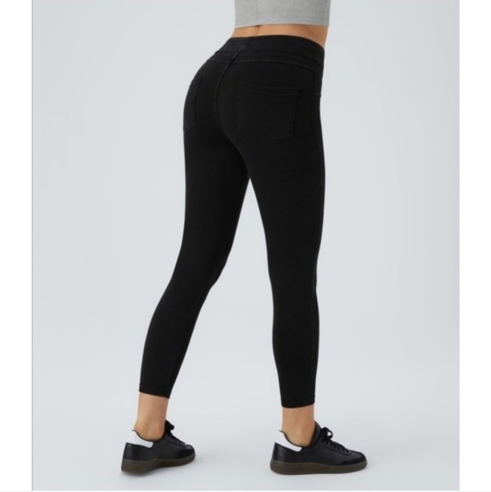 Halara NWOT Flex High Waisted Denim Leggings Black Jeggings Women's Large